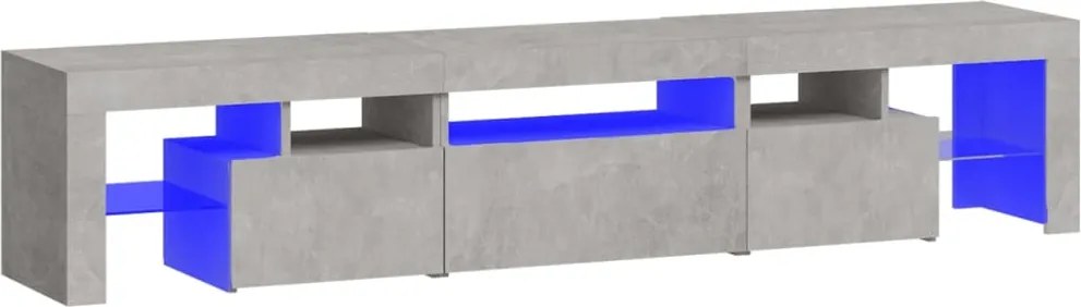 vidaXL betonszürke TV-szekrény LED lámpákkal 200x36,5x40 cm