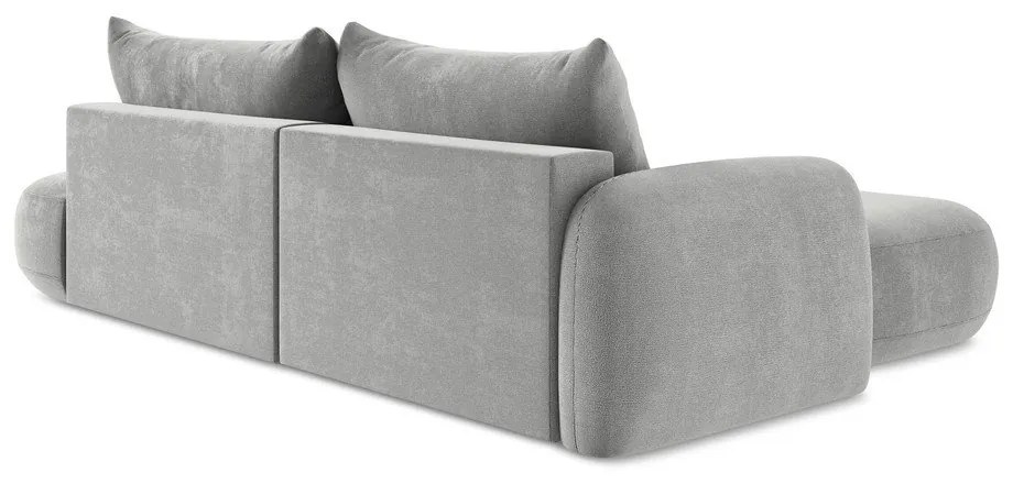 Világosszürke kinyitható sarokkanapé (bal oldali-heverő résszel) Hale – Makamii