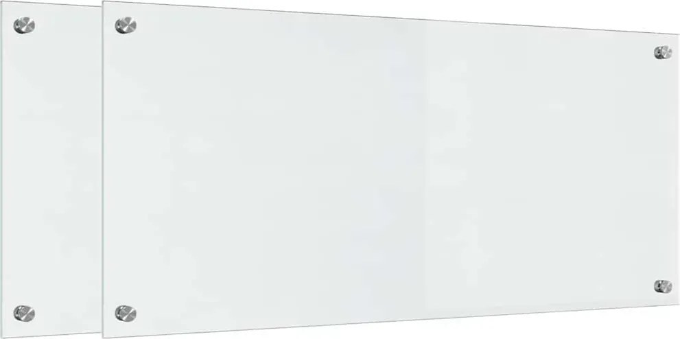 vidaXL Konyhai splashback 2 pcs Átlátszó 90 x 40 cm edzett üveg