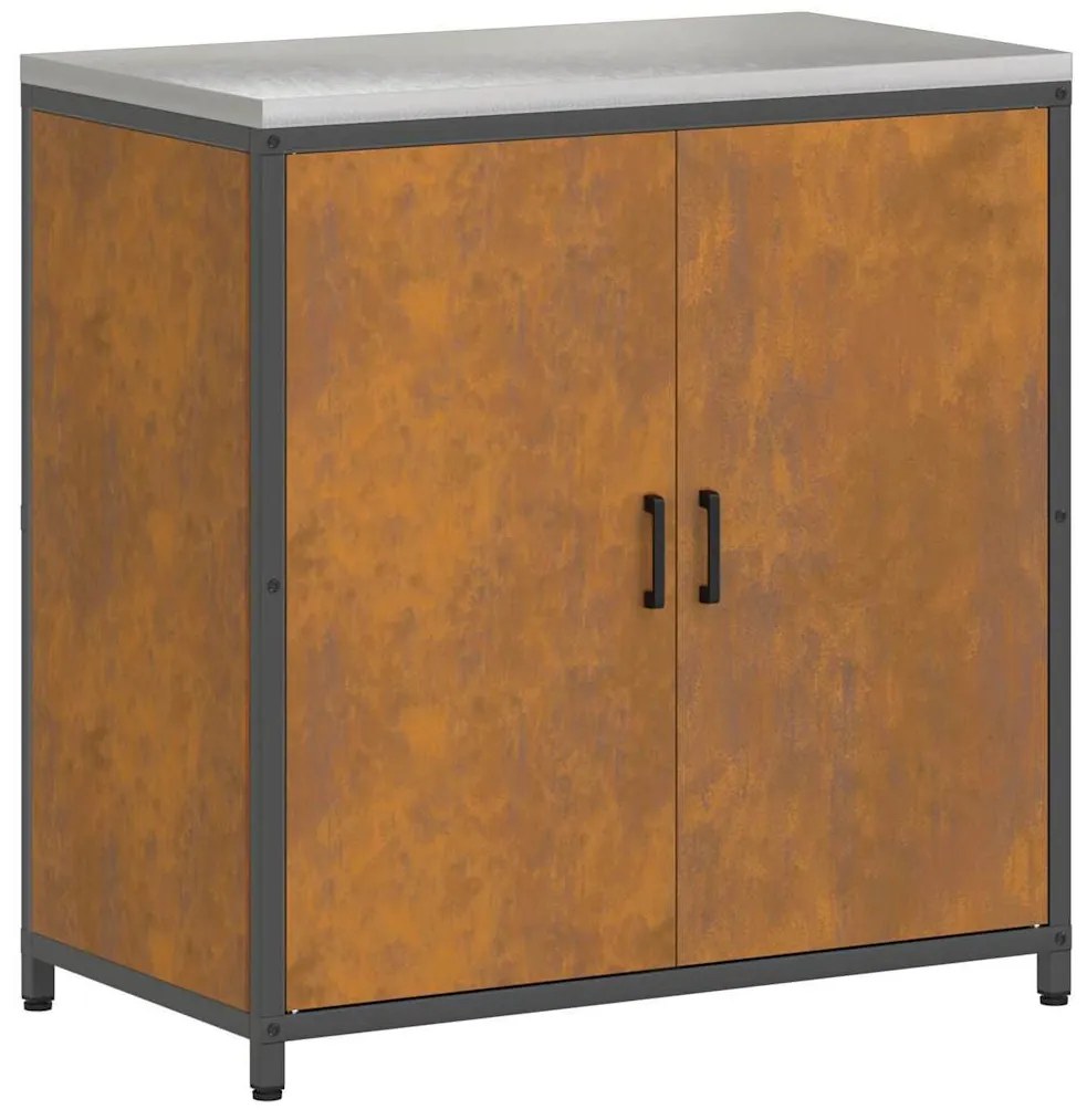 Konyhai Tároló Készlet polcokkal 3 pcs Rozsdás 240 x 50 x 92 cm