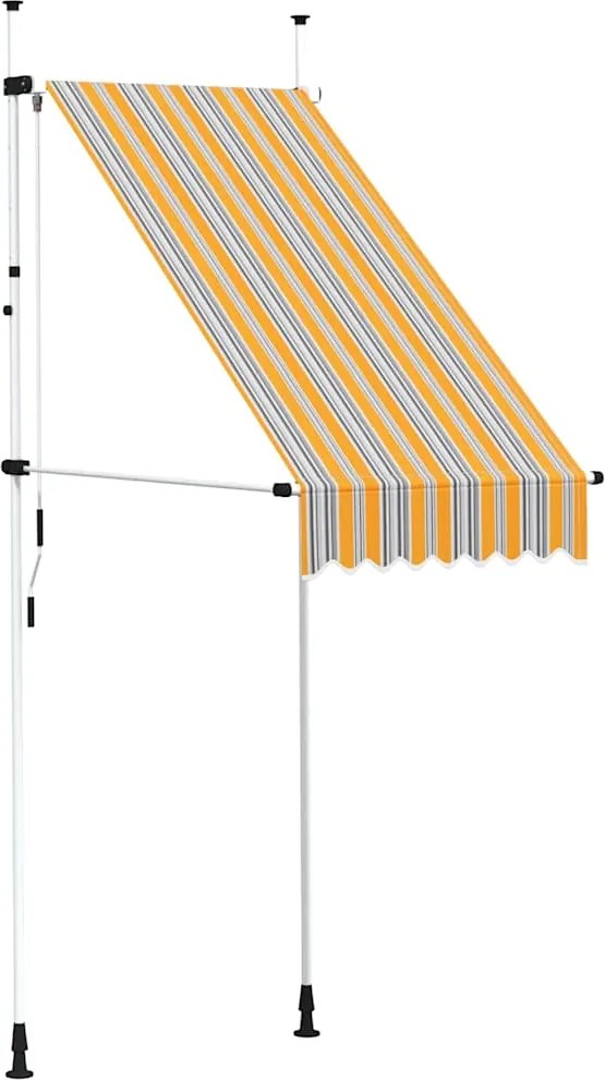 vidaXL sárga és kék csíkos kézzel feltekerhető napellenző 100 cm
