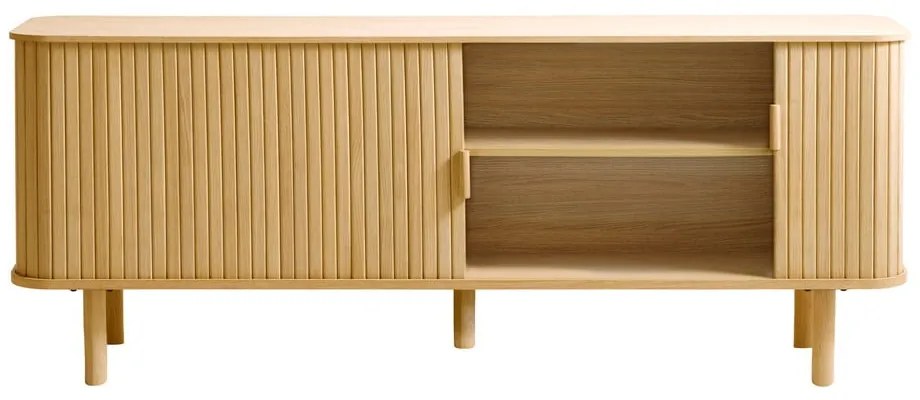 Natúr színű TV-állvány tölgyfa dekorral 160x56 cm Cavo – Unique Furniture