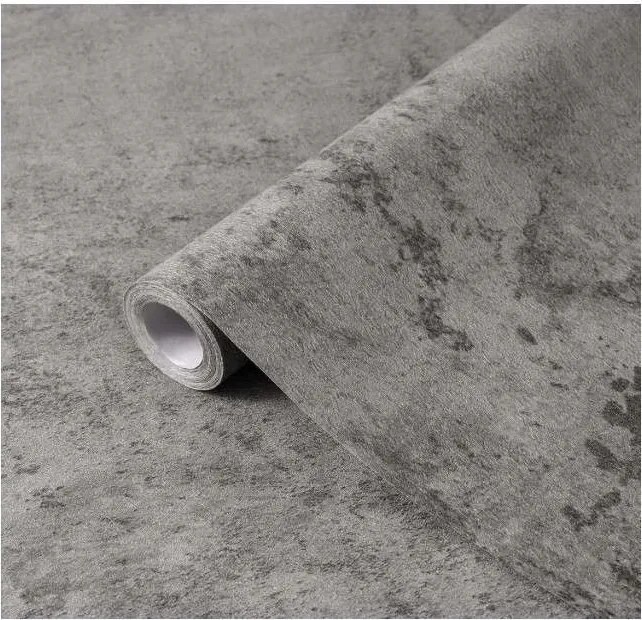 Öntapadós tapéta bútor furnér beton utánzat matt 40x500cm szürke