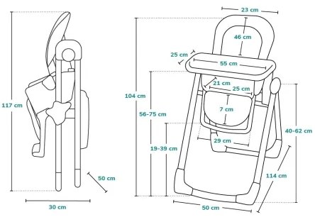 Lionelo - Gyermek étkezőszék LINN PLUS fehér/szürke