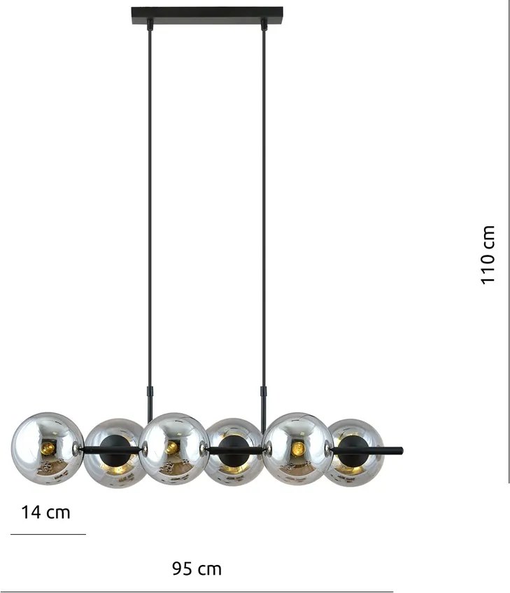 Emibig modern függeszték rory fekete grafit emi1207/6