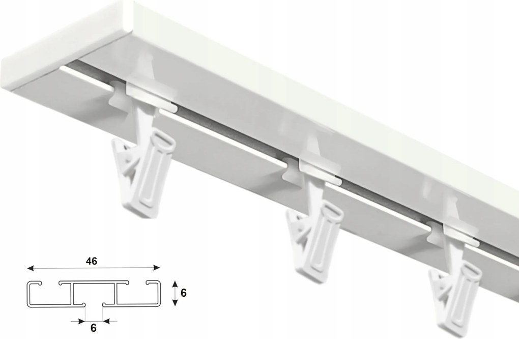 Függönykarnis mennyezeti sín szimpla Slim alumínium egyvágányú 120 cm béka