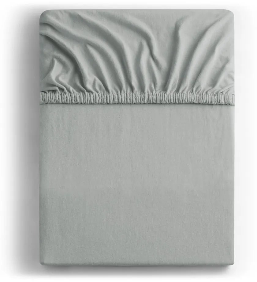 Világosszürke gumis jersey lepedő 160x200 cm Amber – Restilo