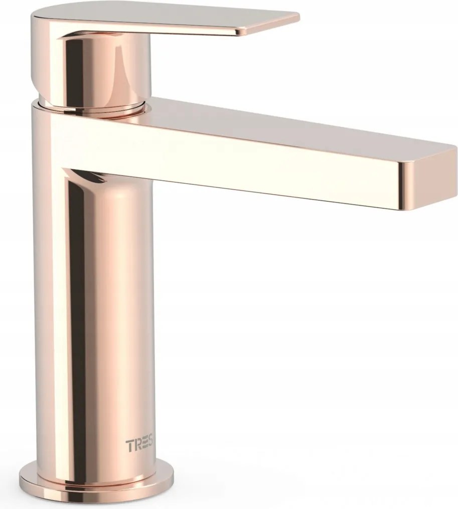 Álló mosdó csaptelep rozé arany Tres Project