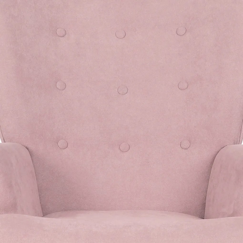 Fülkés fotel lábtartóval PINK2, rózsaszín