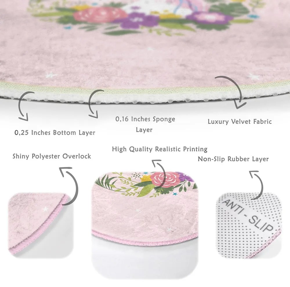 Rózsaszín gyerek szőnyeg ø 80 cm Comfort – Mila Home