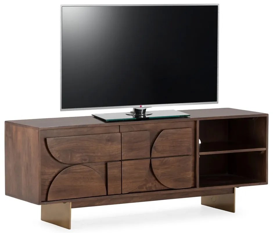Barna mangófa TV-állvány 145x55x40 cm Trisha – MOME