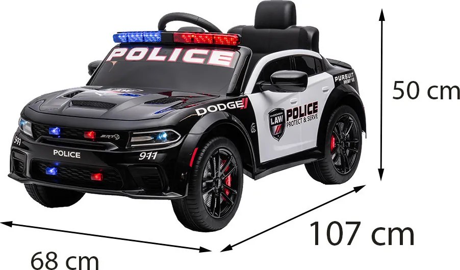 Elektromos Dodge rendőrautó fekete