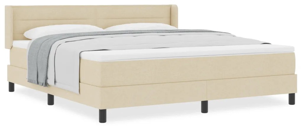 Boxspring Ágy Matraccal – Krém színben, 180 x 200 cm, szövetből.