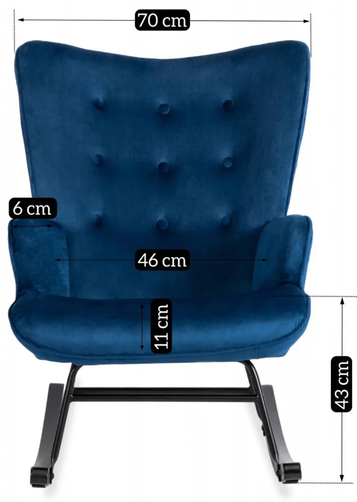 Hintafotel Sötétkék Bársony Kárpittal. ELIS