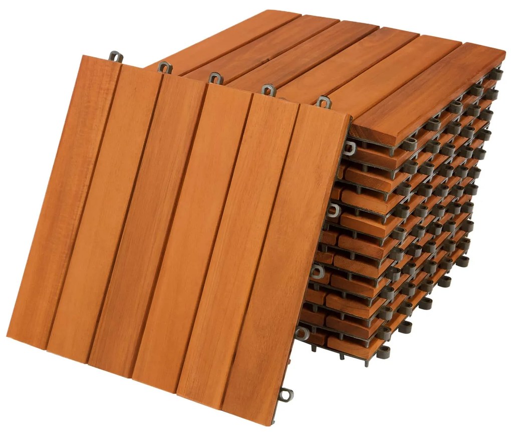 Casaria® Fa padlólapok – 11 darabos készlet, 30×30 cm