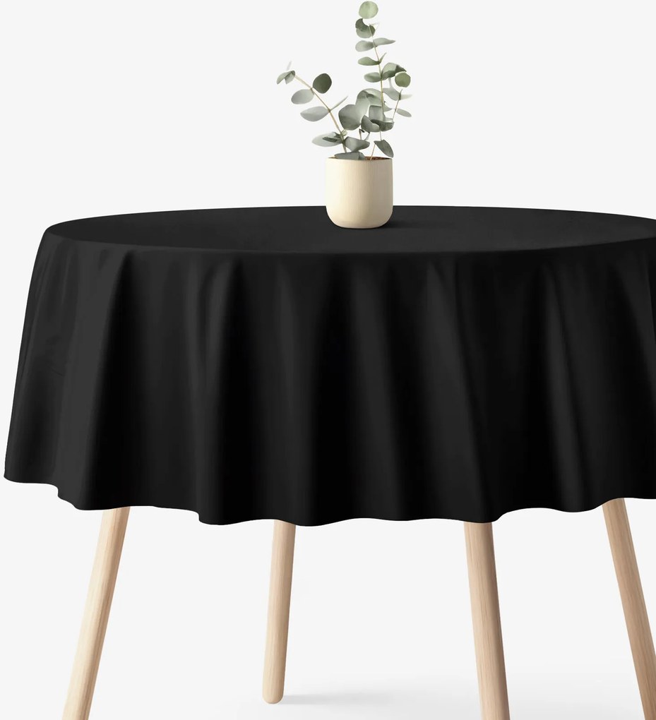 Goldea kör alakú pamut terítő - fekete Ø 210 cm