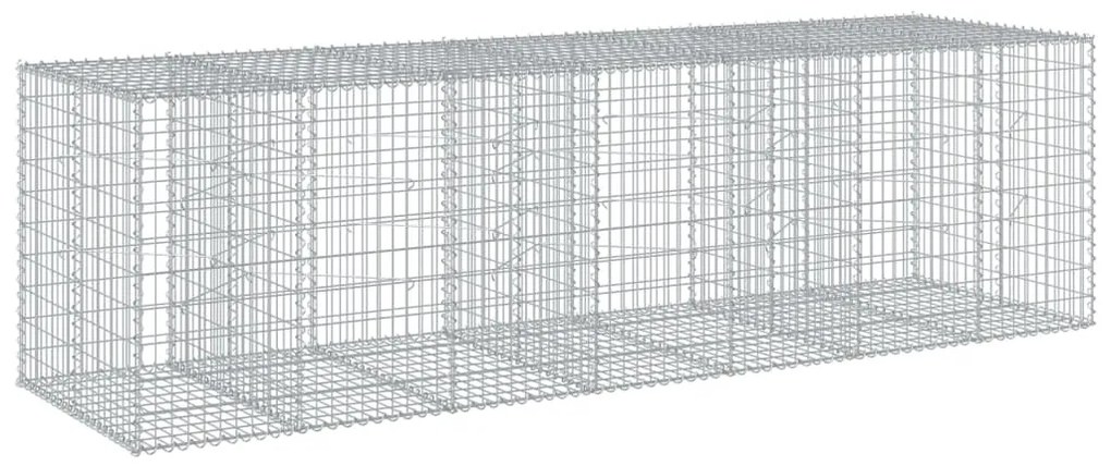 horganyzott vas gabion kosár fedéllel 350 x 100 x 100 cm