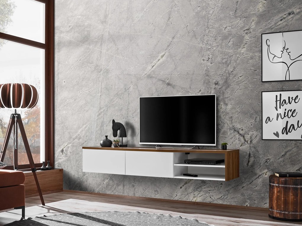 TV asztal/szekrény Dalton (sterling tölgy + matt fehér). 1097687