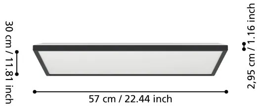 Eglo 901469-LED RGBW Dimmelhető fürdőszobai lámpa ROVITO-Z 17,2W/230V 30x57cm IP44 fekete