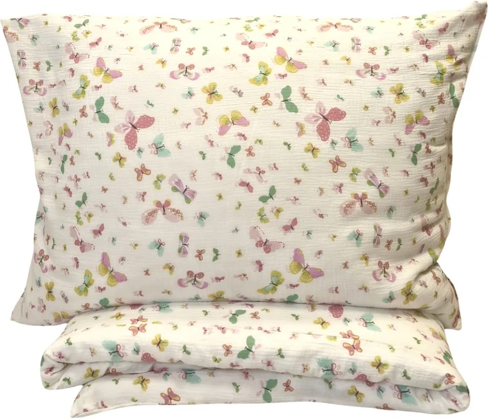 Muszlin ágyneműhuzat Butterfly Color 140x200cm+90x70cm TiaHome
