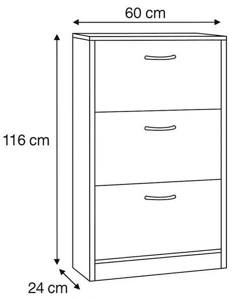 Cipőtartó (cipősszekrény), MDF, fehér, WT