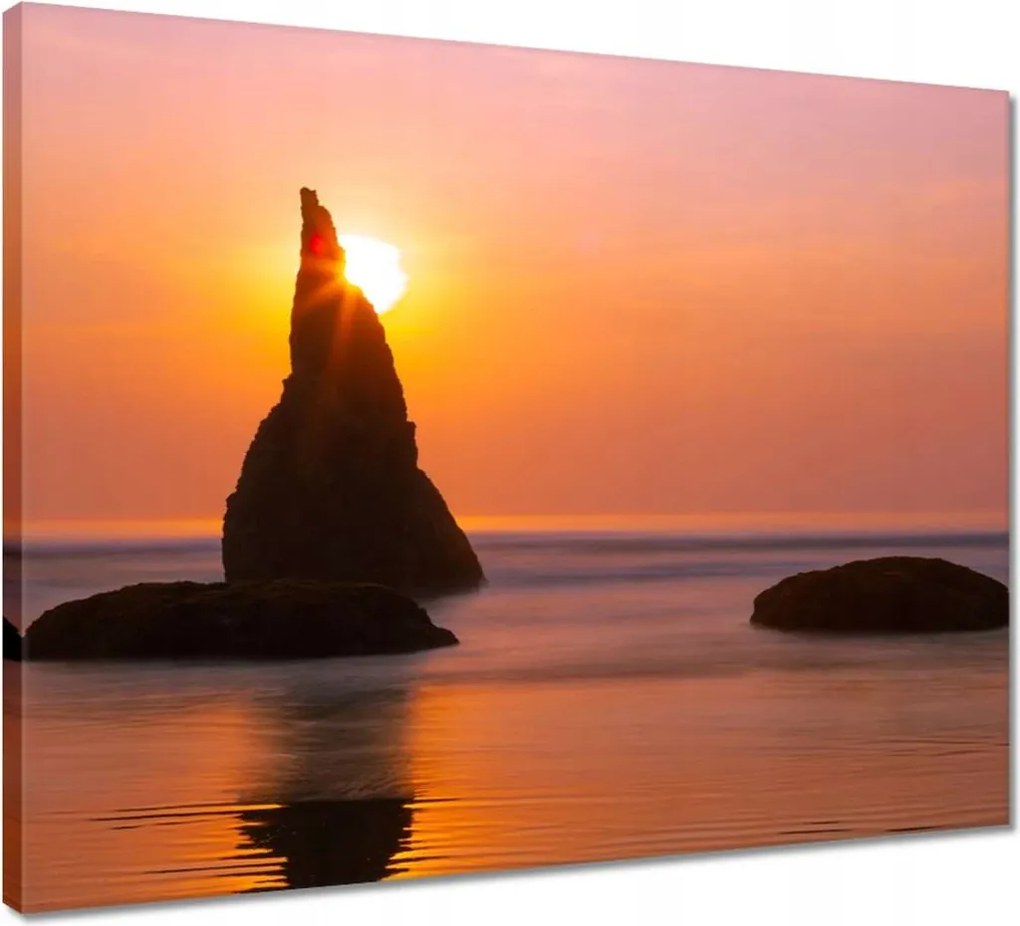 Vászonkép 50x40 Sziklák Naplemente Tenger