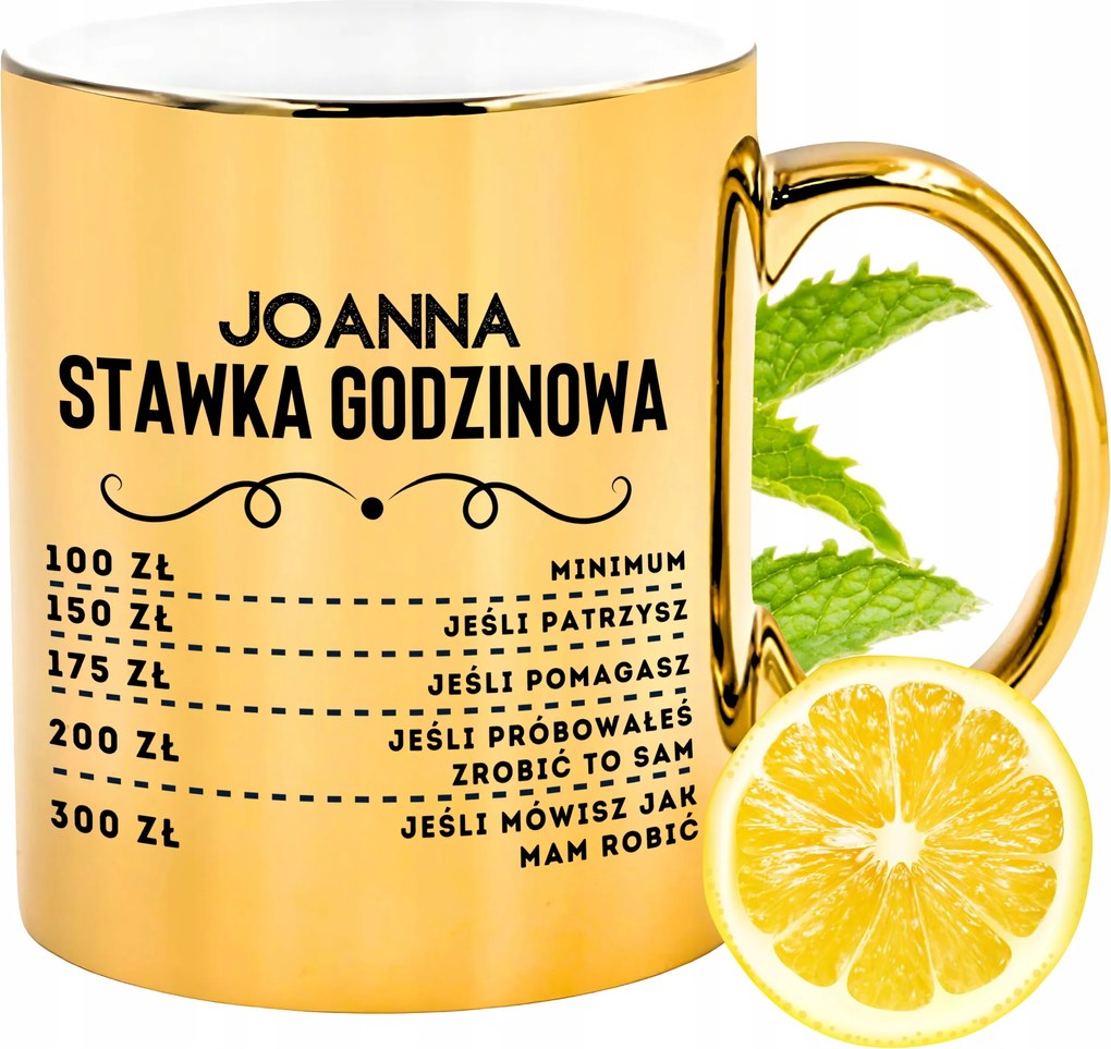 Prémium Arany Csillogó Bögre Johannának Ajándék Nyomtatott Fotóval