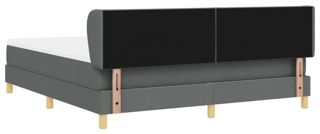 Boxspring Ágy Matraccal - Sötétszürke, 180x200 cm, Szövet