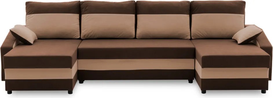 Sparta sarokkanapé, 1 ágyneműtartóval, szövet anyag, univerzális oldal, bonell töltet, barna