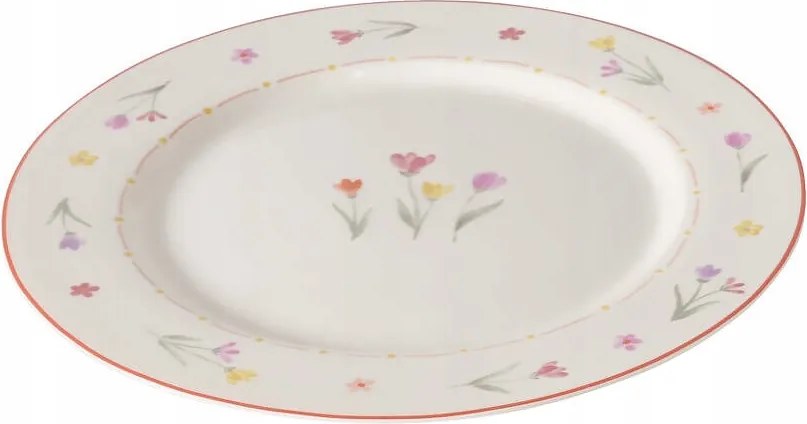 Ebédlő Tányér Virágos Kerámia Nagy Kerek Ø 27 cm Tavaszi Minta