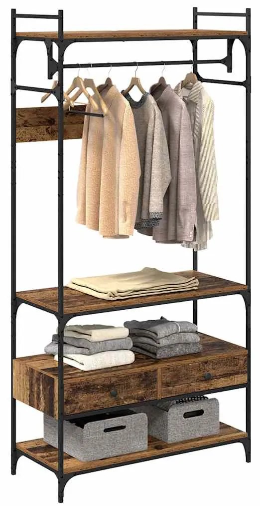 Ruhásszekrény fiókkal Régi fa 89 x 39 x 184.5 cm Faanyag