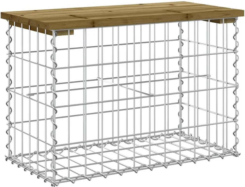 vidaXL tömör impergnált fenyőfa gabion kerti pad 63 x 31,5 x 42 cm