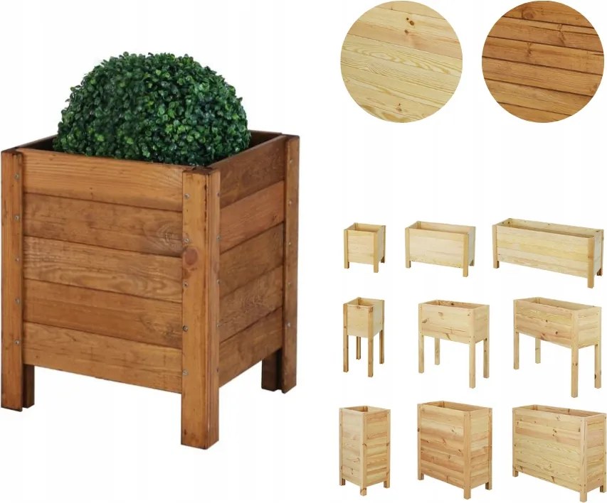 Fa kerti láda gyógynövényes virágtartó állítható alj 40x34x30cm