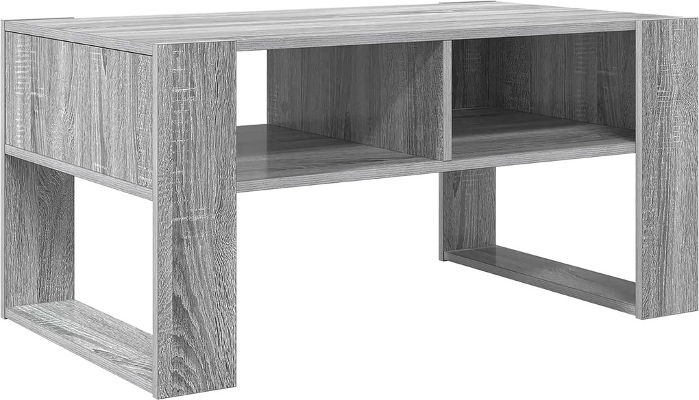 vidaXL Dohányzóasztal tárolóval Szürke Sonoma 92 x 53 x 45 cm Faanyag