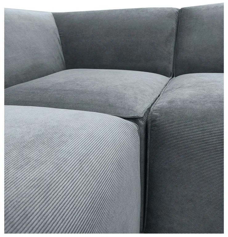 Szürke kordbársony sarokkanapé (jobb oldali) Sting – Scandic