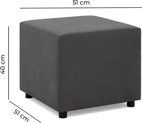 Zeus puff, szövet anyag, 50x50, fekete