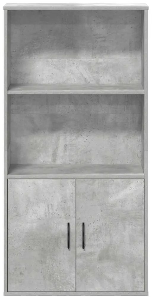 betonszürke szerelt fa könyvespolc 60x24x120 cm