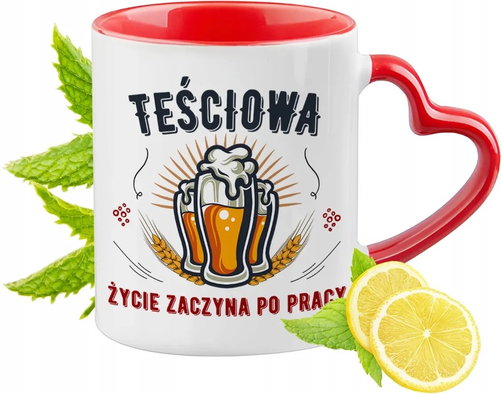 Anyósnak Piros Bögre Szív Alakú Füllel Ajándék