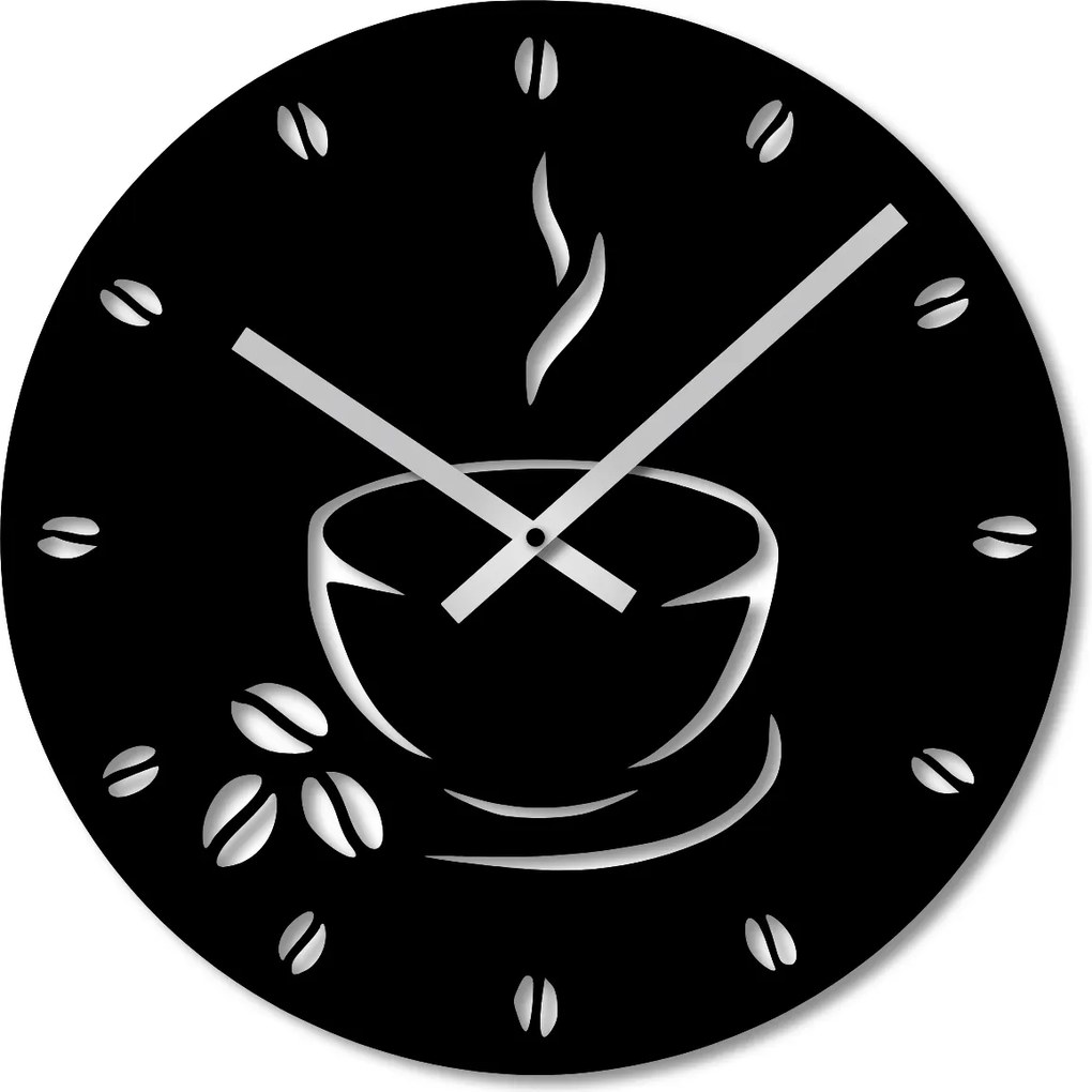 Falióra 60cm Fa Falióra Nagy Fekete Kávé Konyha Coffee