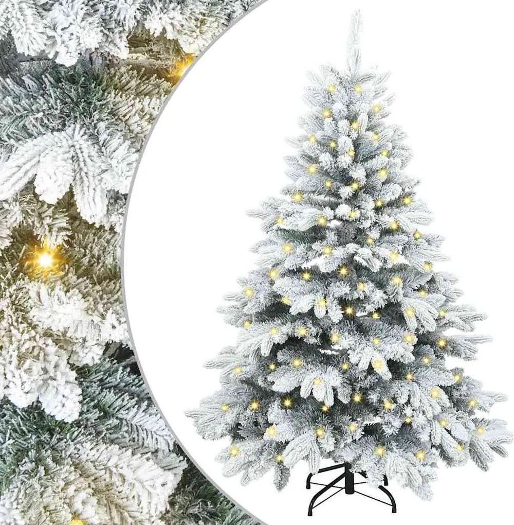 vidaXL Mű karácsonyfa 150 LED-del állvánnyal Fehér 150 cm PE és PVC