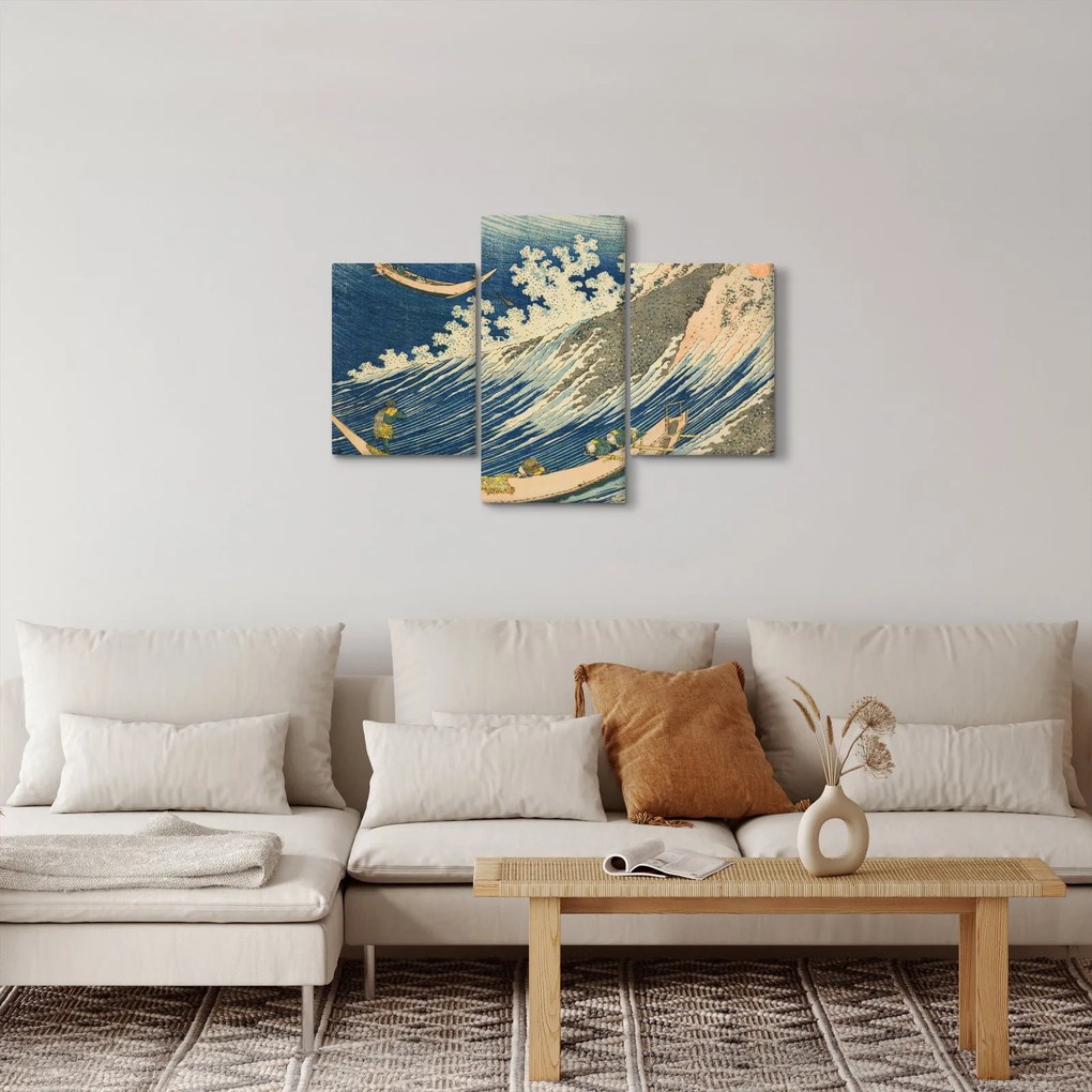 Kép - Katsushika Hokusai, Fishing Boats at Choshi in Shimosa (Soshu Choshi) , reprodukciók (90x60 cm)