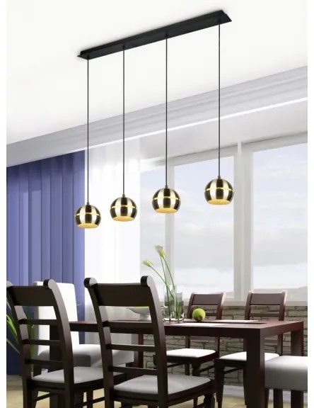 Trio - Csillár zsinóron FLETCHER 4xE14/40W/230V réz