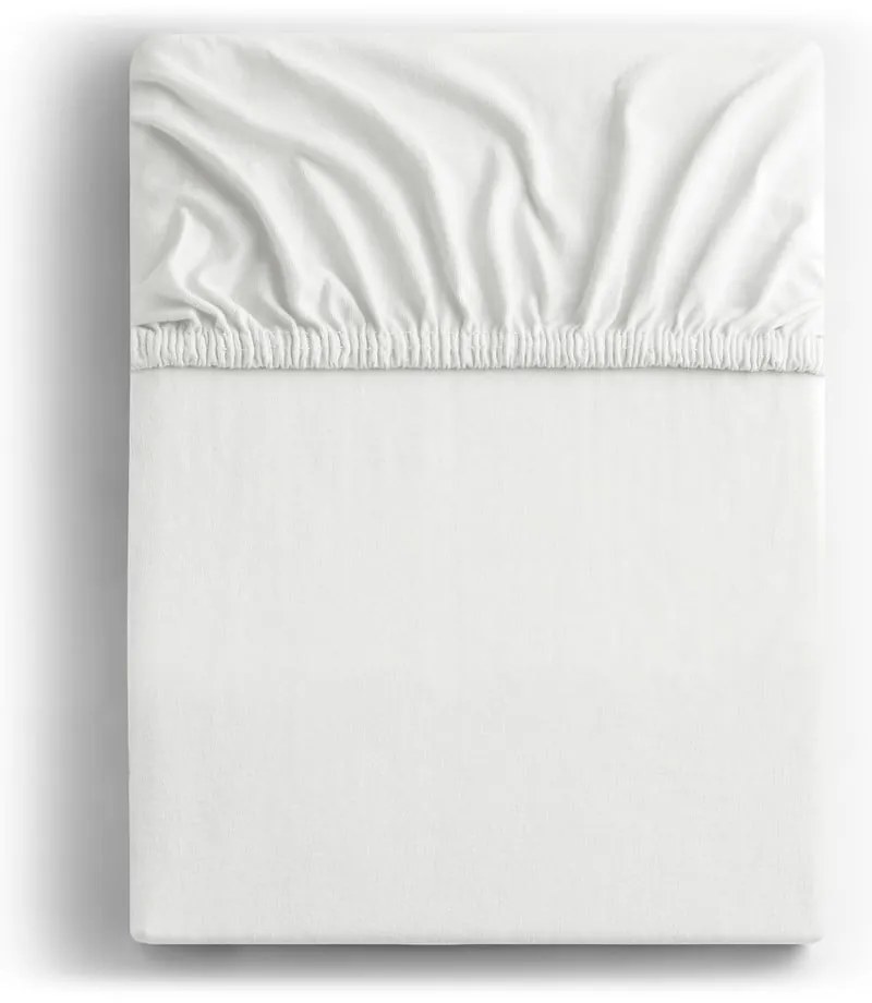 Fehér gumis jersey lepedő 180x200 cm Amber – Restilo