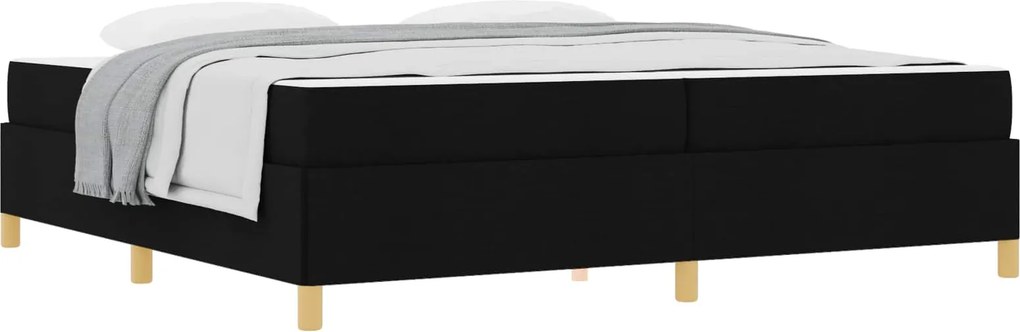 vidaXL Ágykeret matracmal Fekete 200 x 200 cm szövet