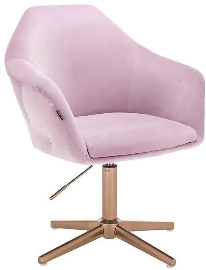 HR547CROSS Halványlila Modern Velúr Szék Arany lábbal