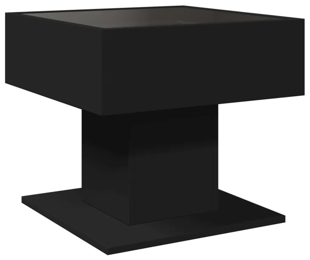 fekete szerelt fa dohányzóasztal 50 x 50 x 45 cm
