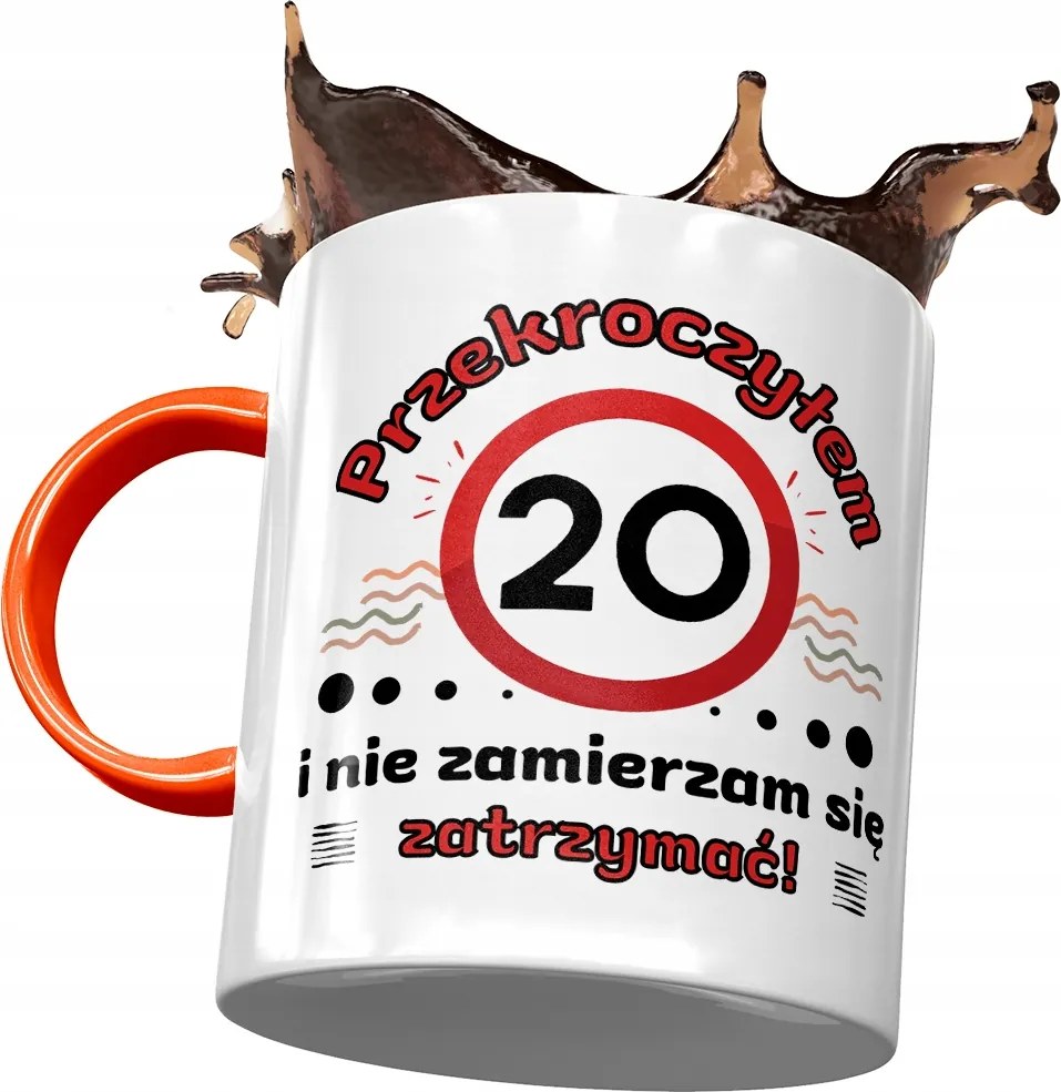 Narancssárga Bögre Születésnapra 20 20. 20-as, fényképes nyomattal