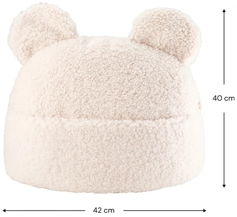 Krémszínű buklé párna gyerek kanapéhoz Teddy Pouch – Wigiwama
