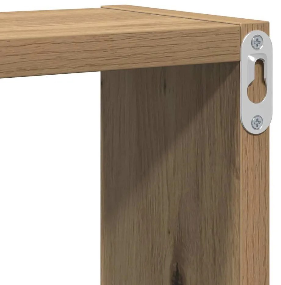 Fal Cube polcokkal Egyéb kézműves tölgy 96 x 12 x 64 cm Faanyag