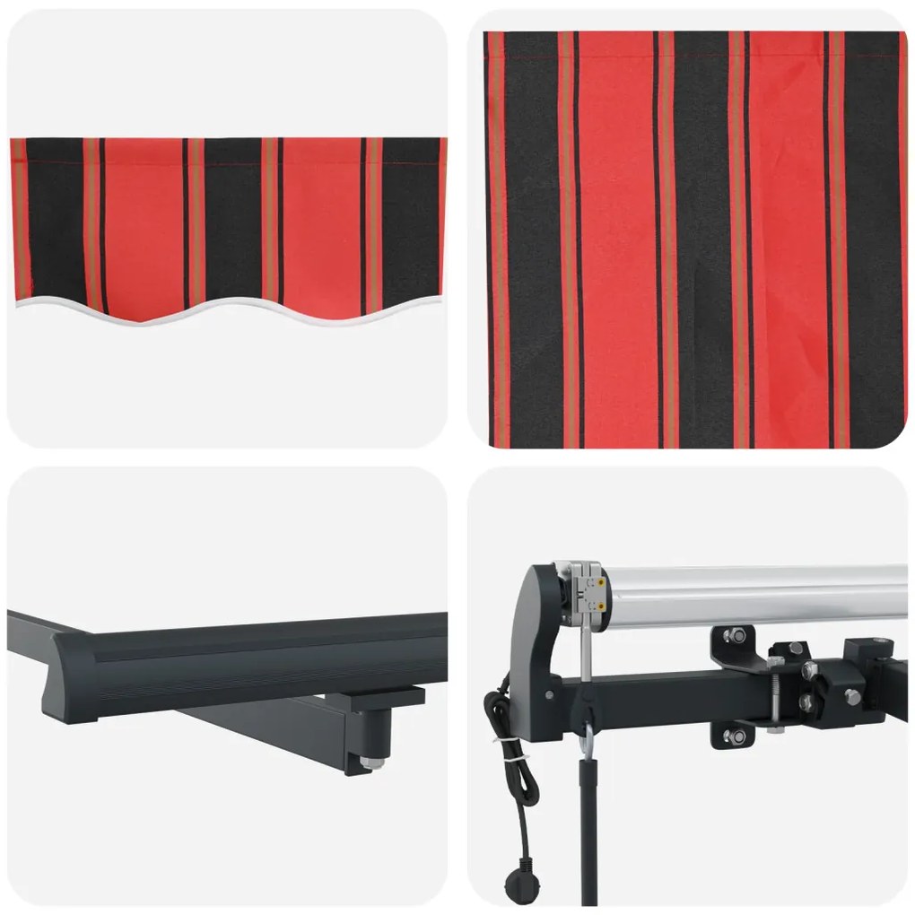 Behúzható napellenző narancssárga és barna 350 x 250 cm szövet